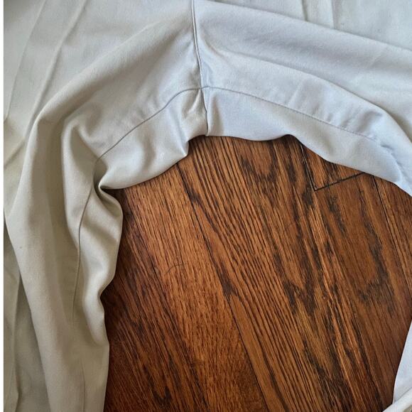 Vintage Lee 90s Pleated Twill Pants Beige 12P High Rise Cotton Workwear Neutral - Picture 14 of 17